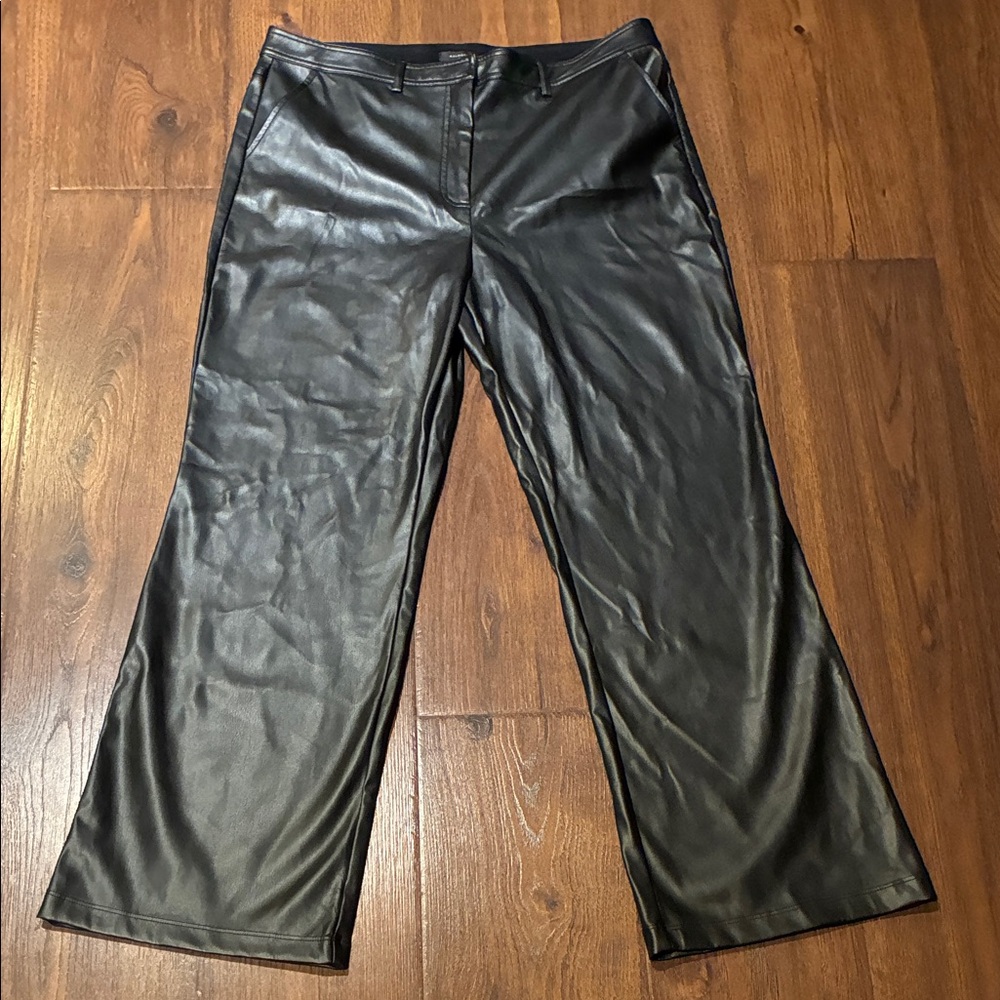 Halogen Black Faux Leather Boot Cut Pants